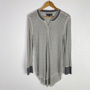 All Day NSF Striped Long Sleeve Henley Tee